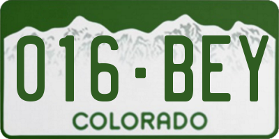 CO license plate 016BEY