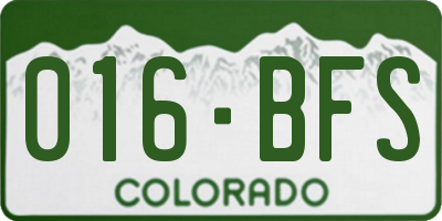 CO license plate 016BFS
