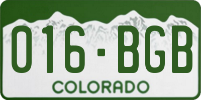 CO license plate 016BGB