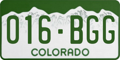 CO license plate 016BGG