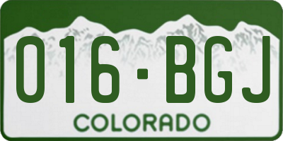 CO license plate 016BGJ