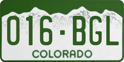 CO license plate 016BGL