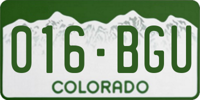 CO license plate 016BGU