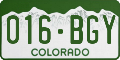 CO license plate 016BGY