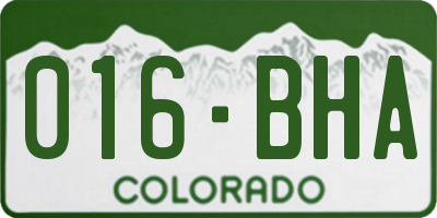 CO license plate 016BHA