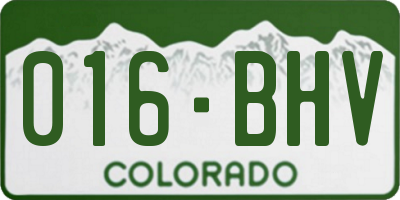 CO license plate 016BHV