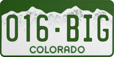 CO license plate 016BIG