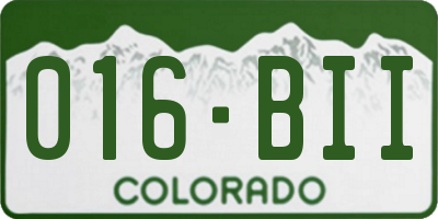 CO license plate 016BII
