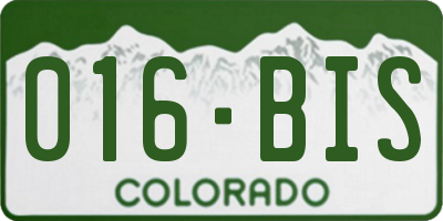 CO license plate 016BIS