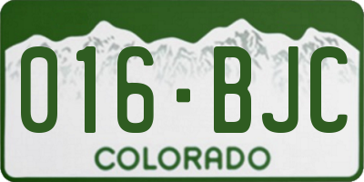 CO license plate 016BJC