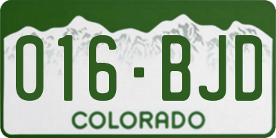 CO license plate 016BJD