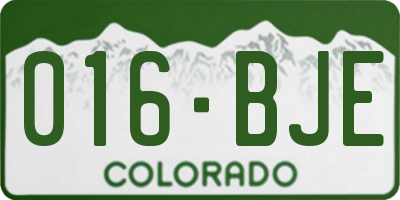 CO license plate 016BJE