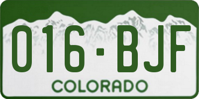 CO license plate 016BJF