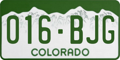 CO license plate 016BJG