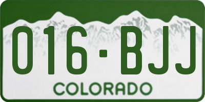 CO license plate 016BJJ