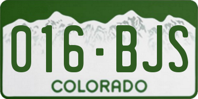CO license plate 016BJS
