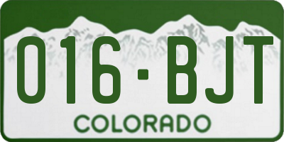 CO license plate 016BJT