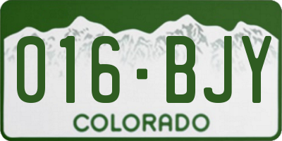 CO license plate 016BJY