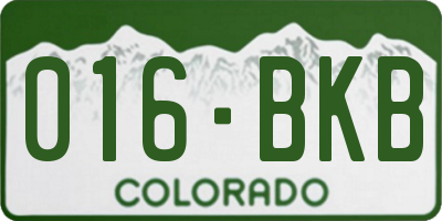 CO license plate 016BKB