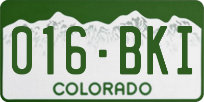 CO license plate 016BKI