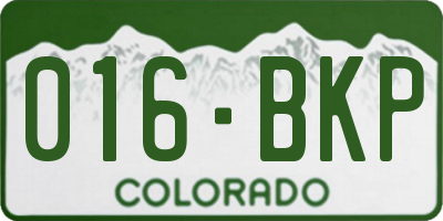 CO license plate 016BKP
