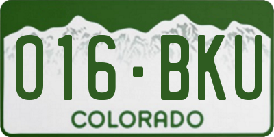 CO license plate 016BKU