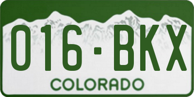 CO license plate 016BKX