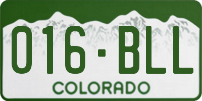 CO license plate 016BLL