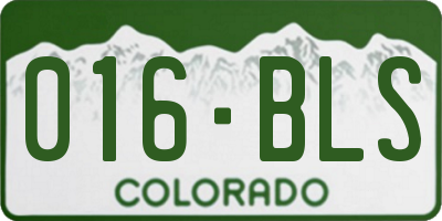 CO license plate 016BLS