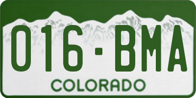 CO license plate 016BMA
