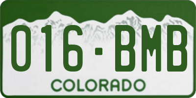 CO license plate 016BMB