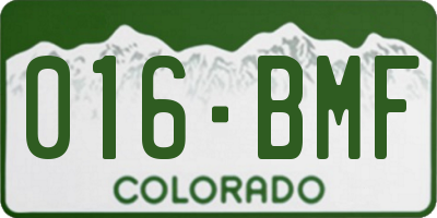 CO license plate 016BMF