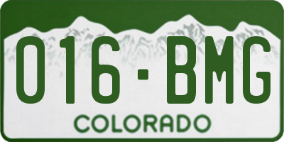 CO license plate 016BMG