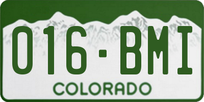 CO license plate 016BMI