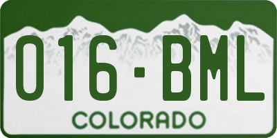 CO license plate 016BML