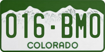 CO license plate 016BMO