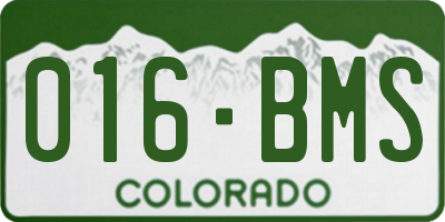 CO license plate 016BMS