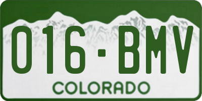 CO license plate 016BMV