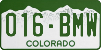 CO license plate 016BMW