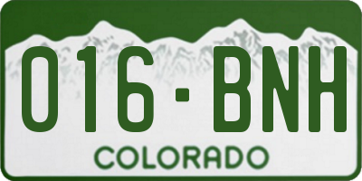 CO license plate 016BNH