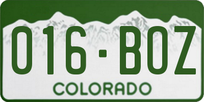 CO license plate 016BOZ