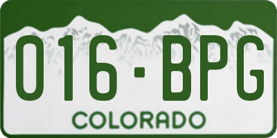 CO license plate 016BPG