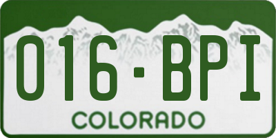 CO license plate 016BPI