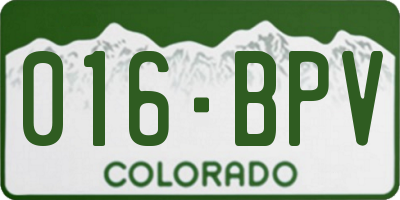 CO license plate 016BPV