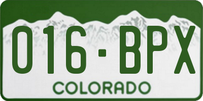 CO license plate 016BPX