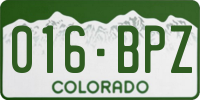 CO license plate 016BPZ