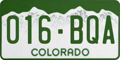 CO license plate 016BQA