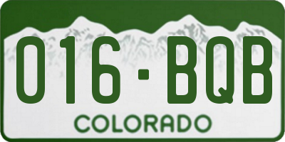 CO license plate 016BQB