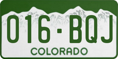 CO license plate 016BQJ