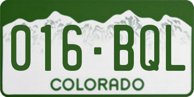 CO license plate 016BQL